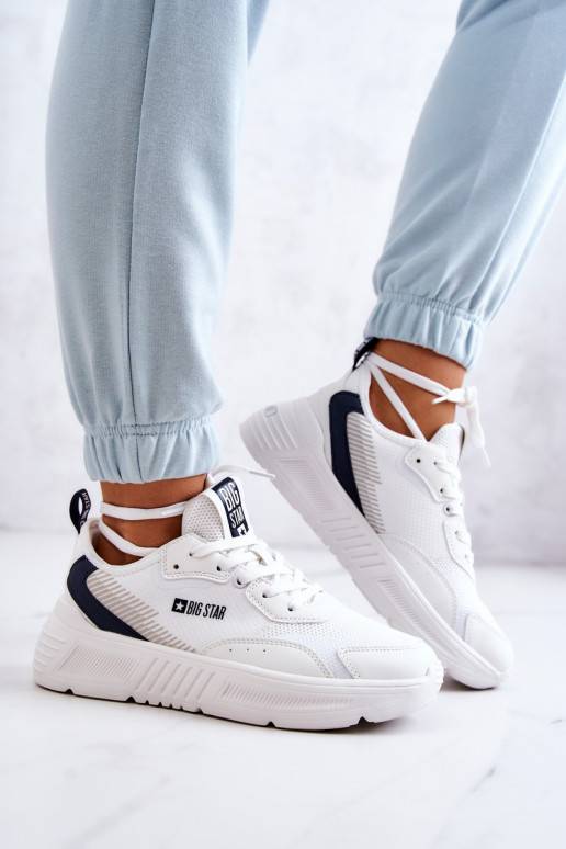 Baskets à la mode modèle chaussures Big Star couleur blanche