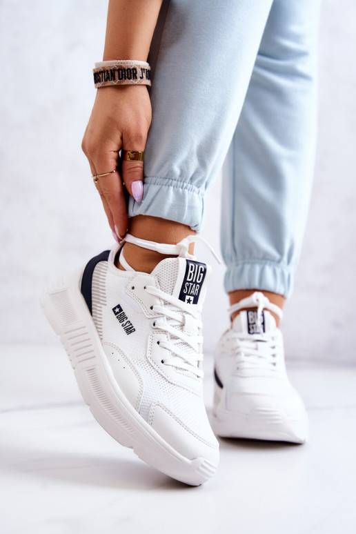 Baskets à la mode modèle chaussures Big Star couleur blanche