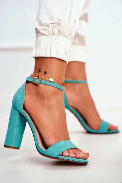 Sandales à talons femme Anastasie en daim vertes