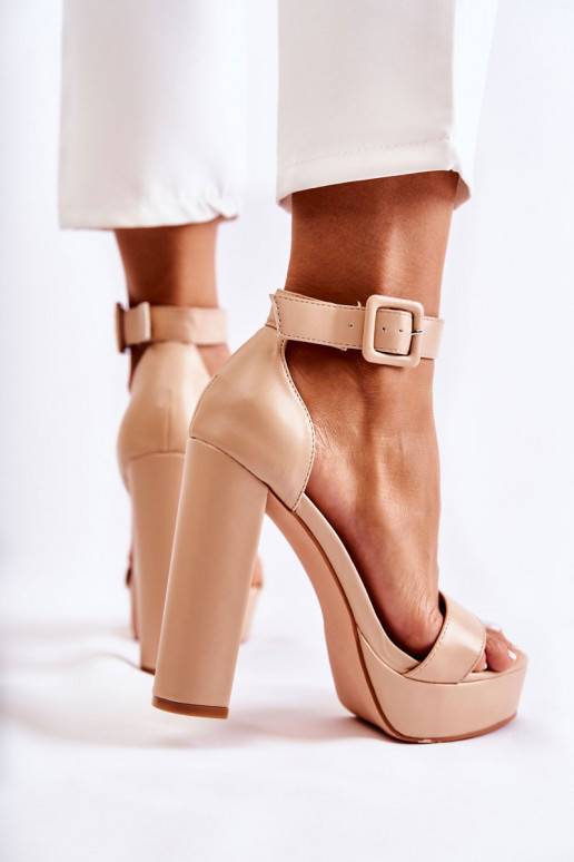 Sandale à talons beige Medanos