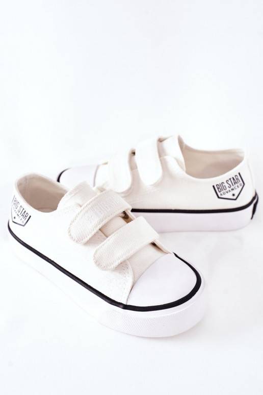 Chaussures de loisirs enfant avec attaches adhésives Big Star coloris blanc