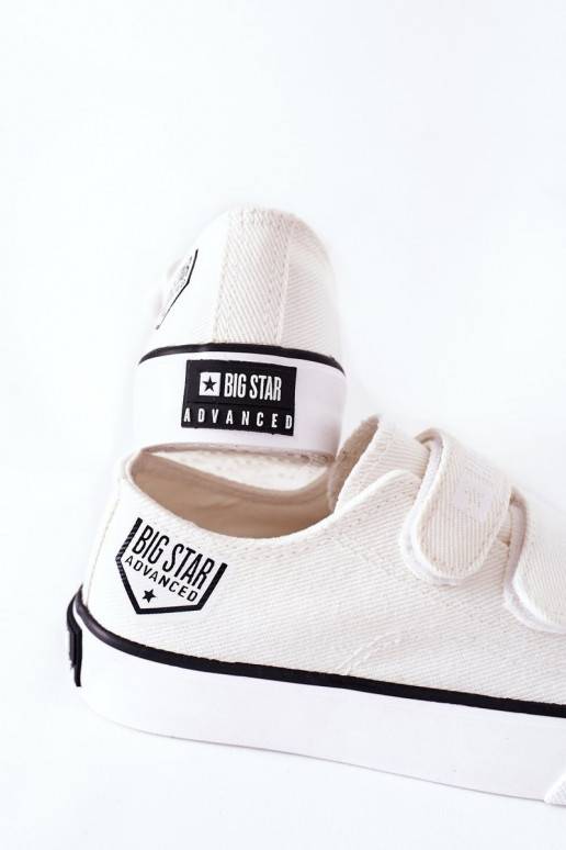 Chaussures de loisirs enfant avec attaches adhésives Big Star coloris blanc