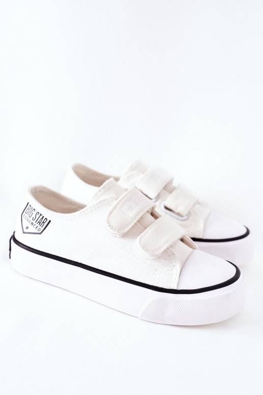 Chaussures de loisirs enfant avec attaches adhésives Big Star coloris blanc