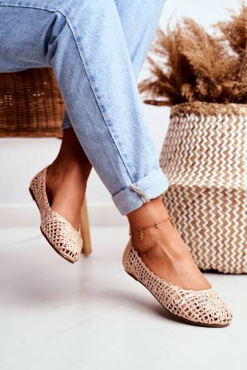 Lu Boo Ballerine beige avec éléments ajourés Carry