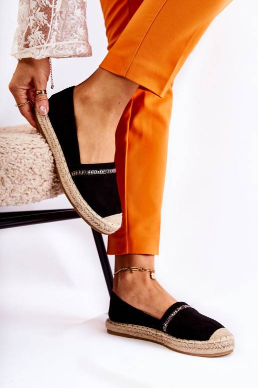 Espadrilles Cersei noires d'un modèle frappant