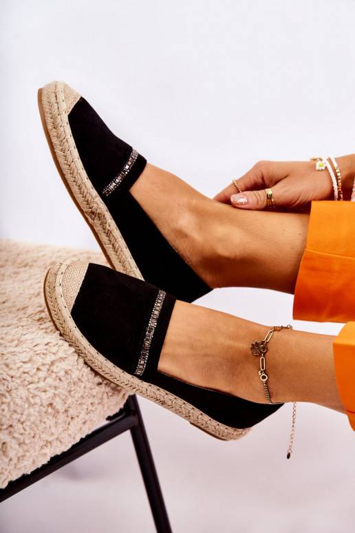 Espadrilles Cersei noires d'un modèle frappant