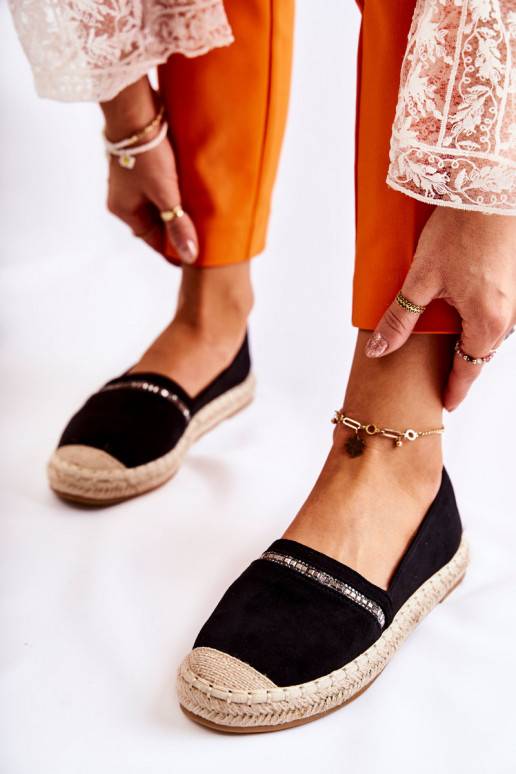 Espadrilles Cersei noires d'un modèle frappant