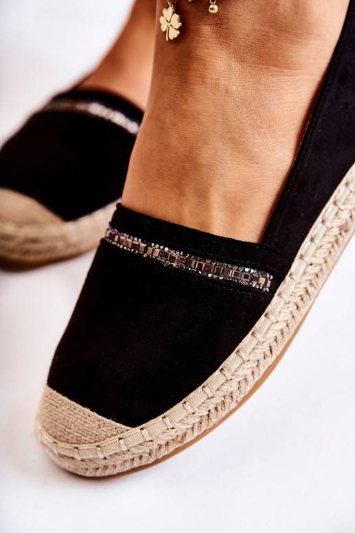 Espadrilles Cersei noires d'un modèle frappant