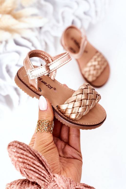 Sandales pour enfant en or rose Bailly