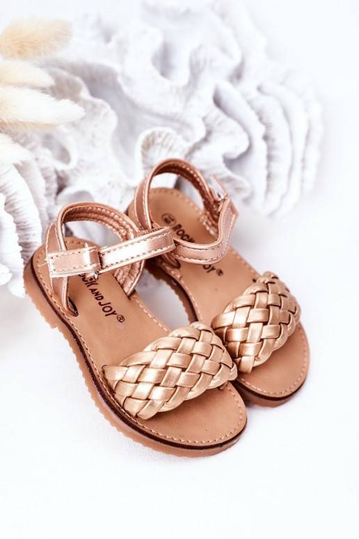 Sandales pour enfant en or rose Bailly
