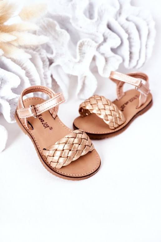 Sandales pour enfant en or rose Bailly