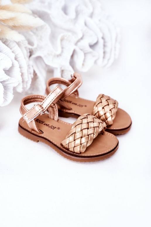 Sandales pour enfant en or rose Bailly