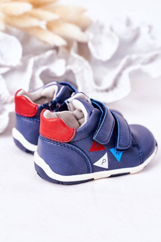 Chaussures pour enfants à fermetures adhésives de couleur bleu foncé Milo