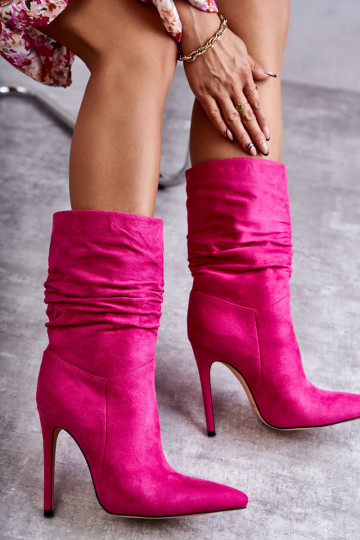 Bottines longues roses Laguna