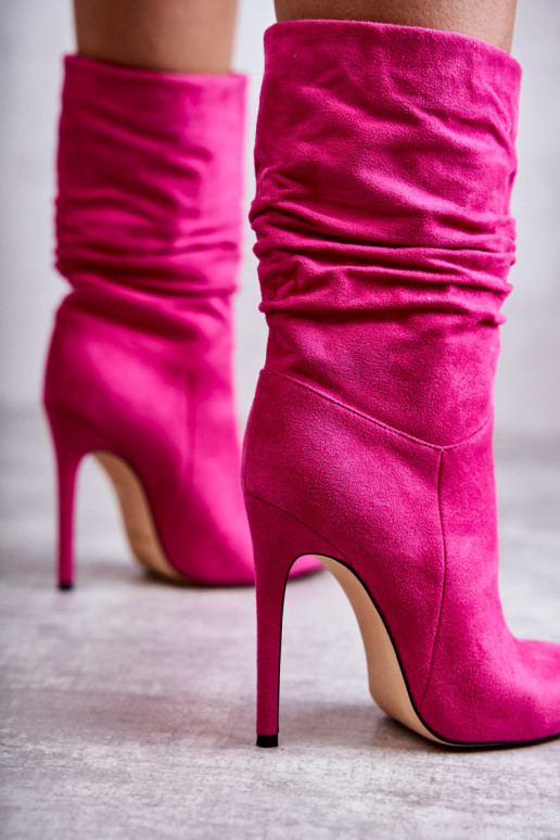 Bottines longues roses Laguna