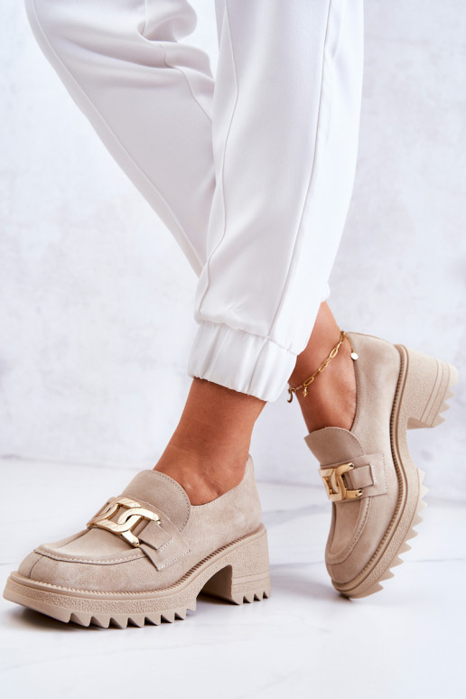 Boots en daim ivoire avec détails dorés Idealize