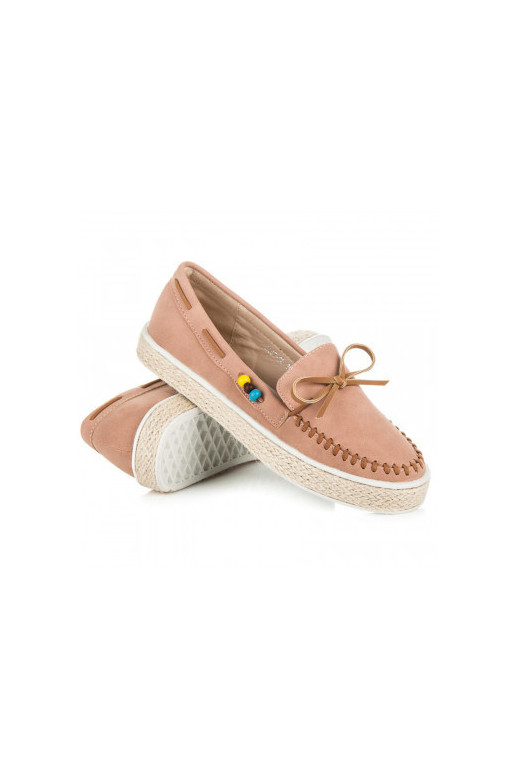 Mocassins en daim rose