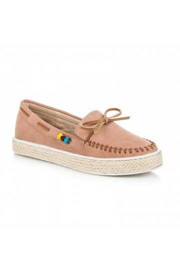 Mocassins en daim rose 2