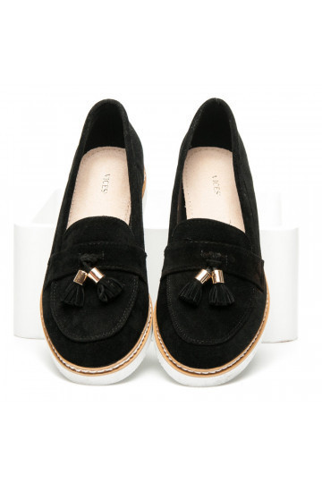Mocassins en daim noir