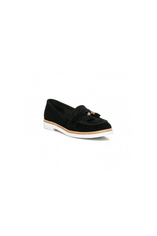 Mocassins en daim noir
