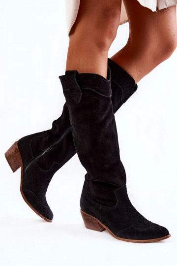 Bottes longues noires à talons