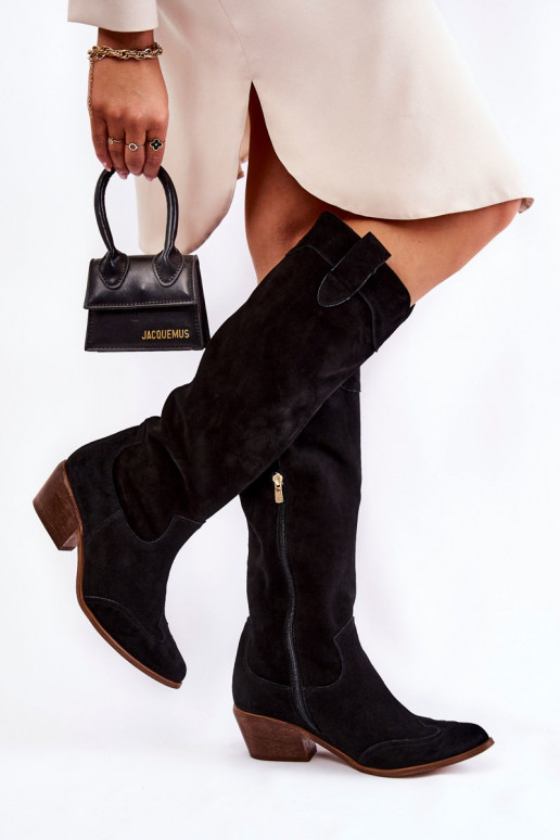 Bottes longues noires à talons Bottes longues noires à talons