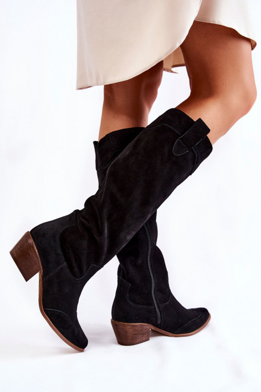 Bottes longues noires à talons Bottes longues noires à talons