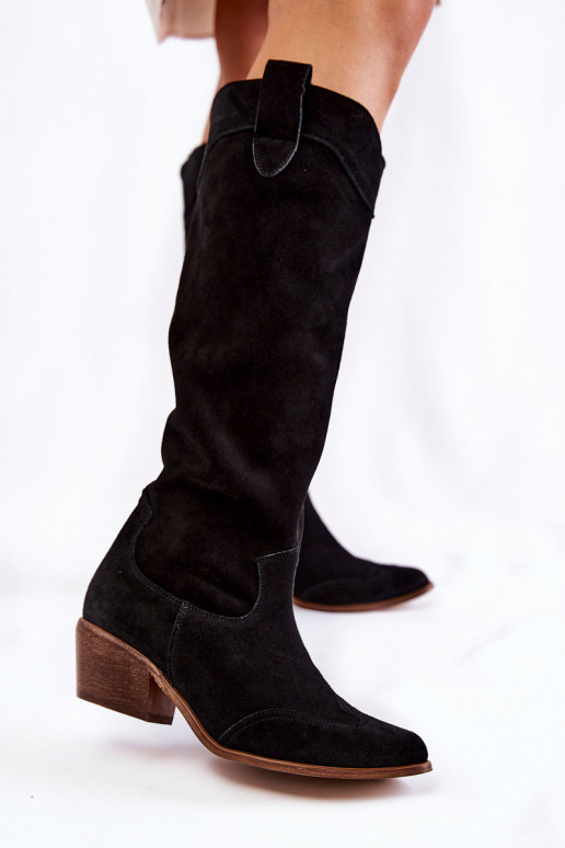 Bottes longues noires à talons Bottes longues noires à talons