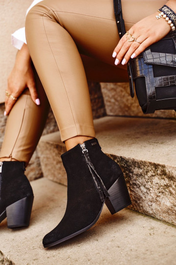 Bottines noires à talons...