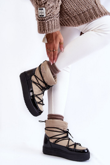Boots de neige noir sable à lacets Carrios
