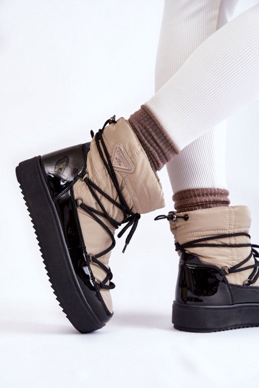 Boots de neige noir sable à lacets Carrios