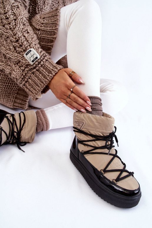 Boots de neige noir sable à lacets Carrios