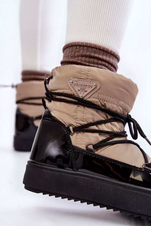 Boots de neige noir sable à lacets Carrios