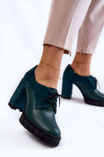 Bottines en daim à plateforme en vert Carisa
