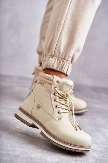 Bottines chaudes couleur beige Liv 2