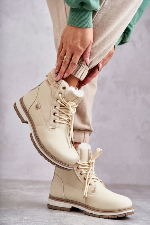 Bottines chaudes couleur beige Liv