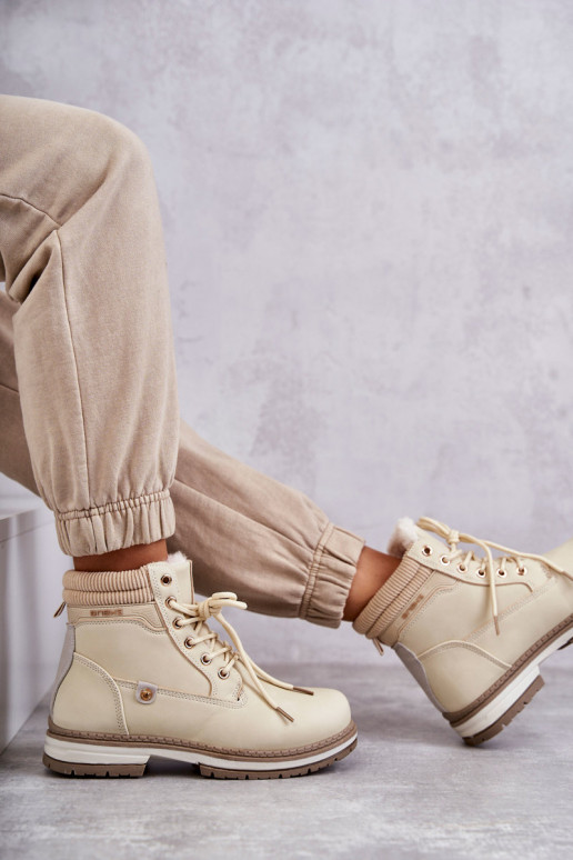 Bottines chaudes couleur beige Liv