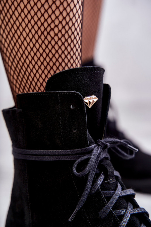 Bottines en daim avec fermetures éclair Nicole en noir