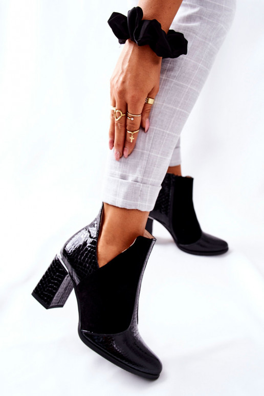 Bottines à talons pour femmes de couleur noire I Wish