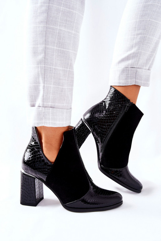 Bottines à talons pour femmes de couleur noire I Wish