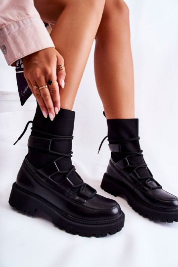 Boots massives noires à semelle type chaussette Fallor 2