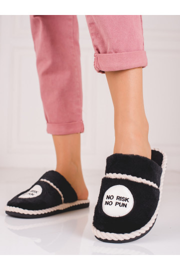 Chaussons femme avec fourrure Shelovet couleur noir