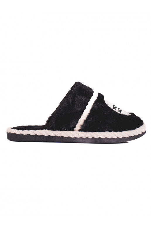 Chaussons femme avec fourrure Shelovet couleur noir