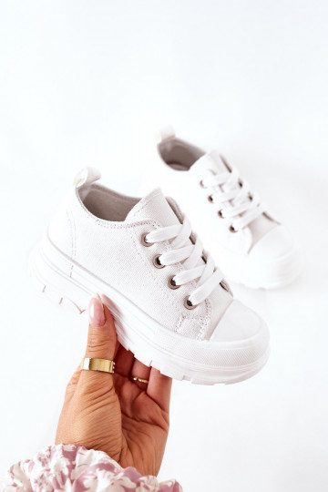Chaussures de loisirs pour enfants avec plateforme de couleur blanche Travel Time