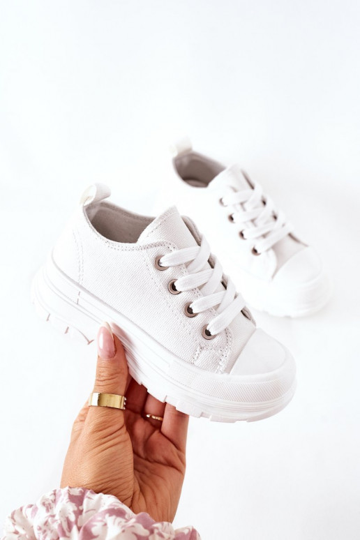 Chaussures de loisirs pour enfants avec plateforme de couleur blanche Travel Time