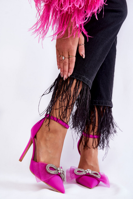 Talons hauts de style élégant avec talons fins de couleur rose vif Hettie