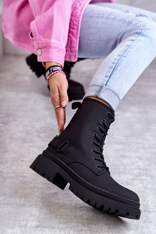Bottines réchauffées avec fermetures éclair de couleur noire Fabiola