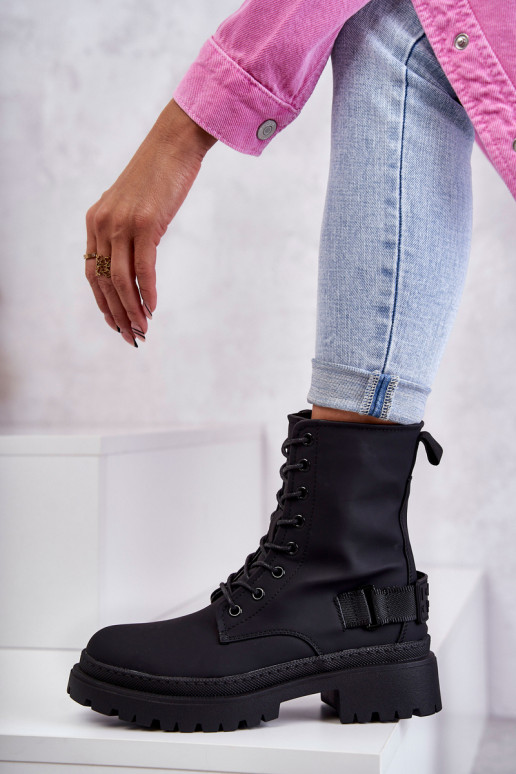 Bottines réchauffées avec fermetures éclair de couleur noire Fabiola
