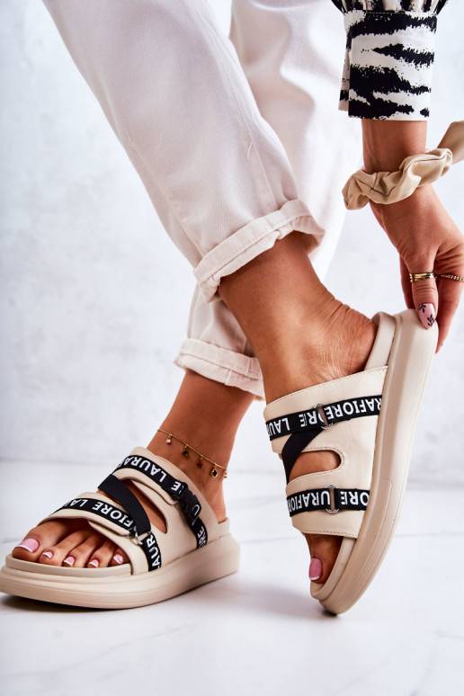 Chaussons mode La.Fi beige Menifis