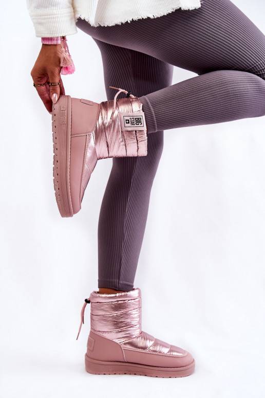 Bottines de neige chauffantes roses Big Star pour femme